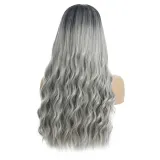 Women Long Wavy Hair Wigs Middle Parting Curly Wig