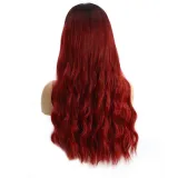 Women Long Wavy Hair Wigs Middle Parting Curly Wig