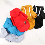 Pet Pure Color Hoodie Sweatshirt Sweater for Dogs Pet Clothes with Hat and Pocket