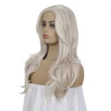 Women Synthetic Fluffy Curls Hair Wigs Medium Curly Hair Middle Parting Wig