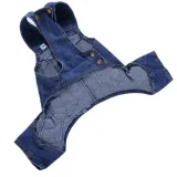 Pet Dog Cloth Denim Overall Poodle Teddy Fashion Out door Cloth