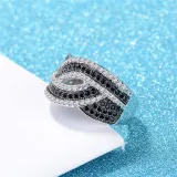 Silver Zircon Fashion Jewelry Inlaid Diamond Women Ring
