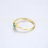 18K White Gold Semi Paved Moissanite Solitaire Princess Cut Emerald Gemstone Rings