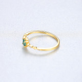 18K White Gold Semi Paved Moissanite Solitaire Princess Cut Emerald Gemstone Rings