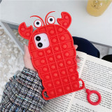 Pop It Fidget Toys Lobster Soft Silicone iPhone Case For iPhone 12 11 Pro Max 12