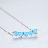 Sterling Silver Round Cut Crystal Pendant Necklace