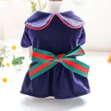 Pet Small Dog Lace Floral Striped Dress Dog Puppy Cloth