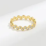 Silver Zircon Bubble Fashion Jewelry Inlaid Diamond Women Ring
