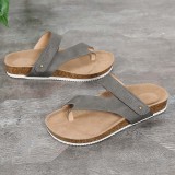 Women Wide Strap Flip Flop Flat Sandal Slipper