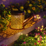 Solar Water Bottle Lamp Villa Garden Decoration Flower Sprinkling Iron Work Copper Wire Hollow Solar Lawn Lamp