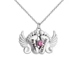 Diy Baby Birthday Footprint 14K Rose Gold Pendant Necklace Newborn Gift