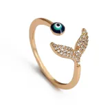 Rose Gold Zircon Eye Of The Demon Moon Jewelry Inlaid Diamond Adjustable Size Women Ring