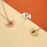 Diy Baby Birthday Footprint 14K Rose Gold Pendant Necklace Newborn Gift