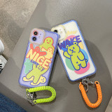 Creative Cartoon Bear Phone Case for iPhone13 12 11 Pro Max with Hanging Rope