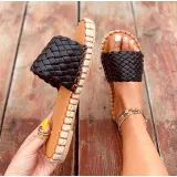 Women Weave Cross Border Flat Sandals Summer Slippers