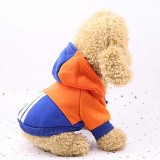 Pet Dog Cloth Stitching Striped Hooded Sweatshirt Puppy Cloth
