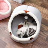 Semi Enclosed Circular Plush Dog Kennel Pet Kennel