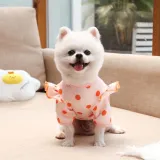 Pet Dog Cloth Bulldog Cute Polka Dot Bear Puppy Cloth with Pocket