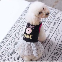 Pet Dog Cloth Donut Printed Mesh Vest Dress