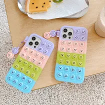 Expression Smiling Face Decompression Silicone Drop Proof Phone Case for iPhone13 12 11 Pro Max
