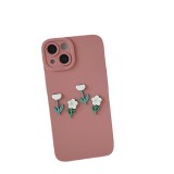 3D Tulip Pure Color Drop Proof Phone Case for iPhone13 12 11 Pro Max