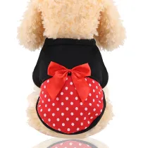 Dog Cartoon Bowknot Pet Sweatshirt Clothes Doggie Sweater