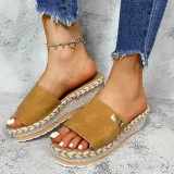 Women Platform Wedges Peep Toe Fashion Slides Beach Sandal Slipper