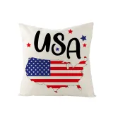 4PCS Home Cotton Decorative American Memorial Throw Pillow Case Cushion Covers For Sofa Couch Bed Chair