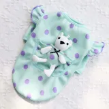 Pet Dog Cloth Bulldog Cute Polka Dot Bear Puppy Cloth with Pocket