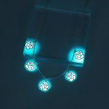 Stylish Multi-element Copper Drop Oil Blue Luminous Necklace
