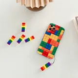 Creative Multicolor Building Blocks Pattern Drop Proof Phone Case for iPhone13 12 11 Pro Max