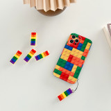 Creative Multicolor Building Blocks Pattern Drop Proof Phone Case for iPhone13 12 11 Pro Max