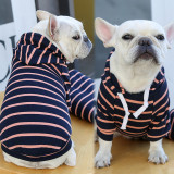 Dog Hoodie Pet Sweatshirt Clothes Doggie Sweater Pajamas with Hat Striped Black