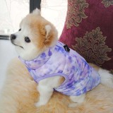 Pet Dog Cloth Winter Lattic Spider Printed Cotton Zipper Vest Puppy Cloth