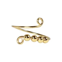 Brass Copper Gold Filled Plated Anxiety Women Ball Simple Minimalist Open Gold Ring