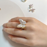 10K Rose Gold Butterfly Adjustable Gemstone Rings