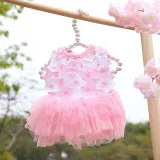 Pet Small Dog Poodle Sequin Mesh Laced Dress Puppy Cloth