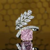 Sterling Silver Pave Moissanite Princess Cut Ice Flower Cutting Gemstone Rings