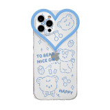 Cute Heart Bear Phone Case for iPhone13 12 11 Pro Max