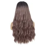 Women Long Wavy Hair Wigs Middle Parting Curly Wig