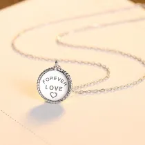 18K Gold Sterling Silver Forever Love Locket Pendant Necklace