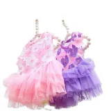 Pet Small Dog Poodle Sequin Mesh Laced Dress Puppy Cloth