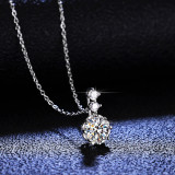 Sterling Silver Solitaire Moissanite Diamond Snowflake Pendant Necklace