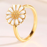 Silver Zircon Chrysanthemum Pendant Chain Jewelry Necklaces Women Rings Jewelry Sets