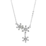 Sterling Silver Snowflake Moissanite Diamonds Pendant Necklace