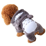 Pet Dog Clothes Cartoon Totoro Hoodie Flannel Sleepwear With Hat