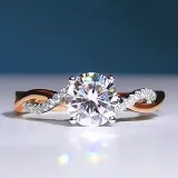 Silver Zircon Twisted Arm Four Claw Women Ring Jewelry Inlaid Diamond Adjustable Size Women Ring