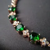 Emerald Pendant Chain Jewelry Necklaces Women Rings Jewelry Sets