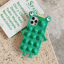 Cartoon Frog Prince Decompression Silicone Drop Proof Phone Case for iPhone13 12 11 Pro Max
