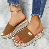 Women Platform Wedges Peep Toe Fashion Slides Beach Sandal Slipper